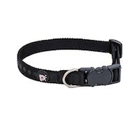 Petface Collar de Perro con Estampado de Lunares tonales, pequeño, Negro