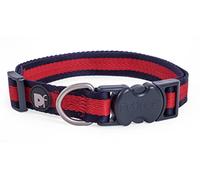Petface Collar de Perro con patrón de Rayas escarlatas, pequeño