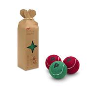 Petface Pelotas de Tenis chirriantes para Perros en Caja de Papel Kraft de Navidad (Paquete de 3)