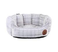Petface Peluche Oval Perro/Perrito de la Cama, pequeño, Color Blanco