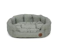 Petface Sage Herringbone - Cama Ovalada para Perro con cojín extraíble, Lavable a máquina, Extragrande (Paquete de 1)