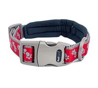 Petface Signature Collar Acolchado para Perro, de la Marca, Talla pequeña, con Lunares de Color Gris