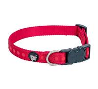 Petface Tonal Dots Print - Collar para Perro (Nailon, tamaño Grande), Color Rojo