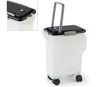 PetFusion Contenedor portátil de alimentos para perros y gatos, contenedor de alimentos para perros y gatos, contenedor de alimentos resistente con ruedas, almacenamiento de 10 kg (42 x 30 x 48 cm)