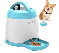 PETGEEK Juguete alimentador automático para Perros, Rompecabezas Interactivo para Gatos y Perros, dispensador electrónico de Alimentos para Perros, Control Remoto, Material ABS Seguro, Juguete para