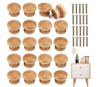 PetGlimmer 20 Piezas Tiradores Madera de Muebles, 28 x 21 mm Universal Pomos Armario Madera Cajones, Redondos Pomos y Tiradores con Tornillos, Tiradore Armarios para Cocina, Aparador, Dormitorio
