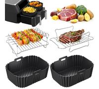 PETHREE Accesorios Freidora de Aire 4 Piezas para Ninja Doble Zona 7,6-9,5L