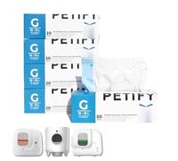 PETIFY - Bolsas de basura para arena de gatos automáticas compatibles con Petkit Pura Max 2 y Pura X, Pack económico de 5 rollos (100 bolsas con cordón), Pre-cortadas, antiolor y a prueba de arañazos