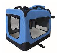 Petigi Caja De Transporte Plegable Caja Perrera Perro Gato Coche 5 Colores 7 Tamaños, Dimensión:XXXL (103 x 70 x 70 cm), Color:Azul