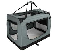 Petigi - Caja para perro plegable, bolsa de transporte, caja de transporte, coche, gato, perros, conejo, gris oscuro, caja grande, bolsa de transporte, 6 tallas S - XXXL
