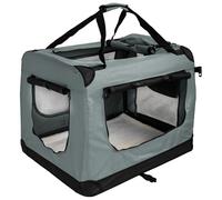Petigi - Caja para perro plegable, bolsa de transporte, caja de transporte, coche, gato, perros, conejo, gris oscuro, caja grande, bolsa de transporte, 6 tallas S - XXXL
