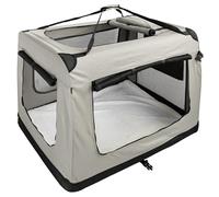 Petigi - Caja plegable para perro, bolsa de transporte, caja de transporte, gato, perros, conejo, color beige y crema grande, pequeña caja, bolsa de transporte, 6 tallas S - XXXL
