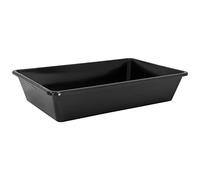 Petigi Tina de plastico Llave de plastico 20 litros Baño de Polvo Bañera de Pies Cuadrado 60x40x12 cm Negro Almacenamiento
