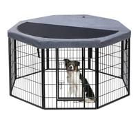 PETIME Corralito para Perros, Corral de Ejercicio de Metal para Cachorros, Valla Resistente para Patio, para Interiores y Exteriores, 27 Pulgadas de Ancho x 32 Pulgadas de Alto, Jaula para Perros con