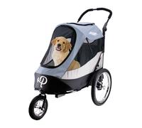 Petique Trailblazer Jogger, Dog Cart for Medium Size Pets, Ventilated Pet Stroller for Cats & Dogs, Gray