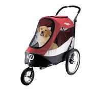 Petique Trailblazer Jogger, Dog Cart for Medium Size Pets, Ventilated Pet Stroller for Cats & Dogs, Red