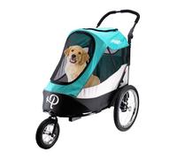 PETIQUE Trailblazer Jogger Neptune | Cochecito para Perros Medianos y Gatos | Carrito Mascotas con Ventanas Malla, Asa Ajustable, con Bomba, Plegado Fácil, Espacioso y Seguro