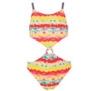 PETIT ALO Bañador Niña Completo Trikini Infantil Multicolor Estampado Tie Dye Rosa Flúor Ajuste Cómodo Clases de Natación Resistente al Cloro y a la Sal 17-18 Años
