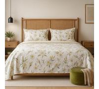 PETIT ALO Juego de Sábanas Blancas100% Algodón Estampado Flores Primavera - 3 o 4 Piezas (Bajera + Encimera + 1 o 2 Fundas de Almohada) - Suave, Transpirable y Alegre - Varios Tamaños (Cama 135 CM)