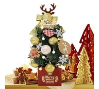 petit arbre de Noël pour table - Mignon petit arbre de Noël de bureau, Kit de fabrication d'ornements d'arbre artificiel floqué PE | Paquet de matériel d'arbre de noël, décor de salles d'étude sur le