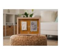 Petit Artichaut Marco de fotos clásico con kit de huellas para niños (hiedra gris) - fondo reversible, arcilla hipoalergénica, rodillo - marco de fotos para colgar en la pared para huellas de