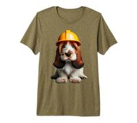 Petit Basset Griffon Vendéen Dog Yellow Hard Hat Casco Crew Camiseta Premium