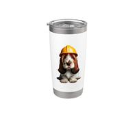 Petit Basset Griffon Vendéen Dog Yellow Hard Hat Casco Crew Vaso térmico de acero inoxidable de doble pared