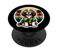 Petit Basset Griffon Vendéen Dueño de Perro Summer Vibes Vacaciones PopSockets PopGrip Adhesivo