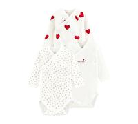 Petit Bateau A00AZ, Body de Manga Larga para Recién Nacido Bebé-Niñas (Pack de 3), Variante 1, 0 meses