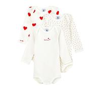 Petit Bateau A00BC, Body a Rayas de Manga Larga Bebé-Niñas (Pack de 3), Variante 1, 3 meses