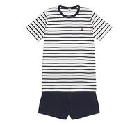 Petit Bateau A01FE, Pyjacourt Niños, Blanco Marshmallow/Azul Esmoquin, 18 años