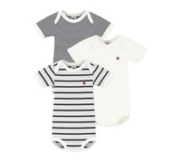 Petit Bateau A01tc Body a Rayas de Manga Corta Unisex bebé (Pack de 3)
