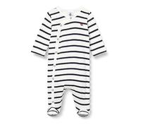 Petit Bateau A08AY, Dormir Bien Pijamas Unisex bebé, Blanco Marshmallow/Azul Esmoquin, 3 meses