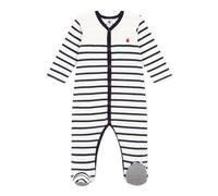 Petit Bateau A08B6, Dormir Bien Pijamas Unisex bebé, Blanco Marshmallow/Azul Esmoquin, 18 meses