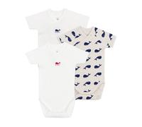 Petit Bateau A0CD1 Body de Nacimiento de Manga Corta, Variante 1, 0 mois (Pack de 3) para Bebés