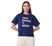 Petit Bateau A0DI7 Camiseta de Manga Corta, Azul, M para Mujer