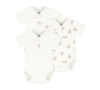 Petit Bateau - Bodies cruzados de manga corta de algodón con estampado de bebé
