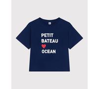 PETIT BATEAU Camiseta Le Boxy con mensaje. Color Azul Oscuro