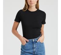 PETIT BATEAU Camiseta L'iconique, cuello redondo, punto cocotte. Color Negro