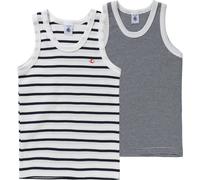 Petit Bateau Lot de 2 Débardeurs Blancs Marinière 6A Blanco