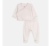 PETIT BATEAU Conjunto de felpa liso, con bordado en el pecho. Color beige