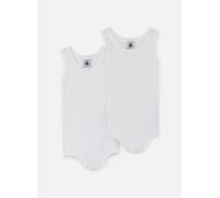 Petit Bateau Lot de 2 Bodies Sans Manches 12M Blanco