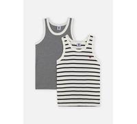 Petit Bateau Lot de 2 Débardeurs Blancs Marinière 12A Blanco