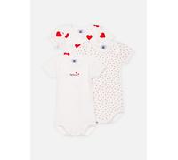Petit Bateau Lot de 3 bodies Manches Courts Coeur Rouge 3M Multicolor
