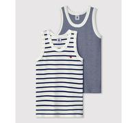 PETIT BATEAU Lote de 2 camisetas de tirantes. Color Rayas Azul/Blanco