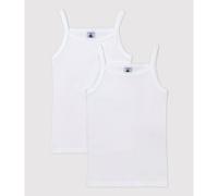 PETIT BATEAU Lote de 2 camisetas interiores de tirantes. Color Blanco