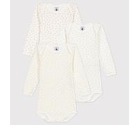 PETIT BATEAU Lote de 3 bodies de manga larga. Color Blanco