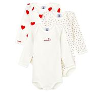 PETIT BATEAU Lote de 3 bodies de manga larga. Color Estampado Corazón