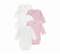 Petit Bateau - Lote de bodies cruzados de manga larga de algodón impreso para bebé A0dwh99 ropa interior día bebé niña (lote de 5), Multicolor, N46