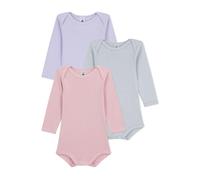Petit Bateau - Lote de bodies de manga larga de algodón calado para bebé A0e7w00 ropa interior día bebé niña (lote de 3), Multicolor, 24